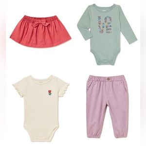 Baby Girls Floral Love Mix & Match Clothes Bundle sz: 3-6 months